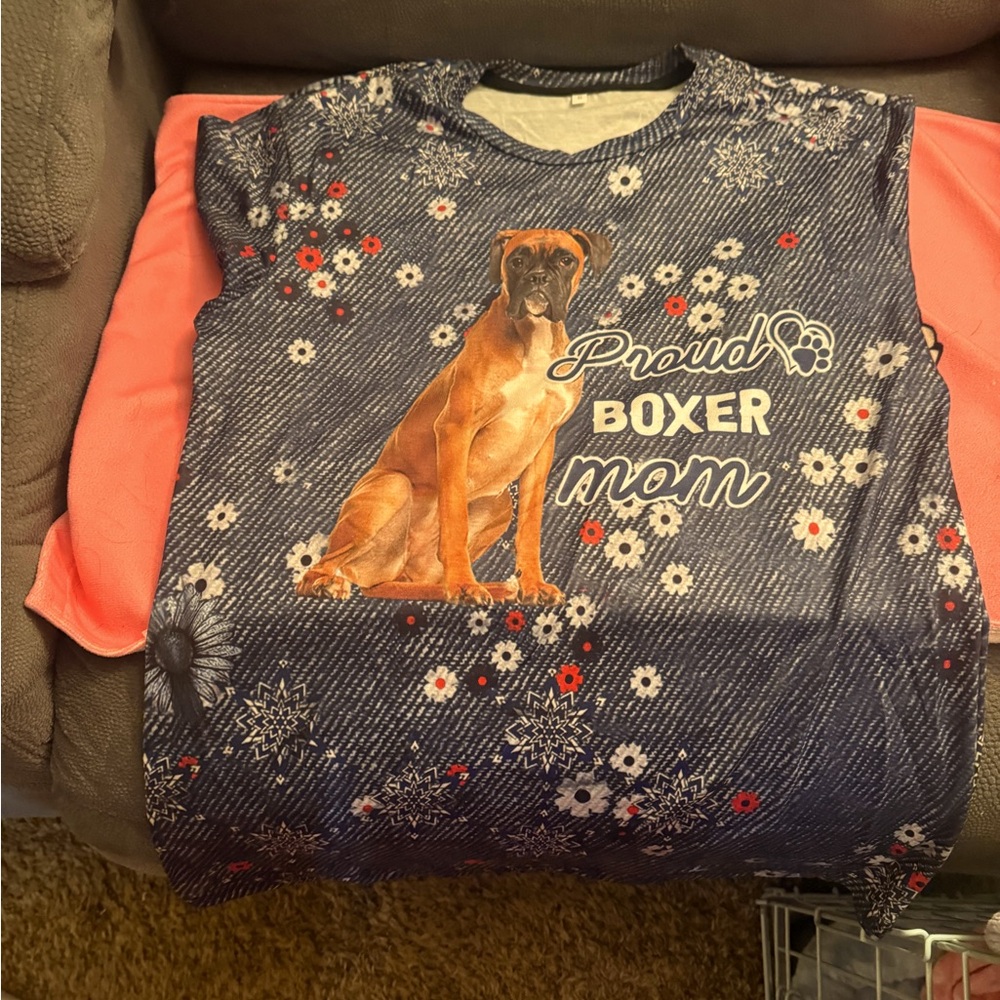 Proud Boxer Mom Kids Shirt - Blue